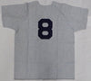 New York Yankees Yogi Berra Autographed Gray Jersey Beckett BAS QR #BN14537