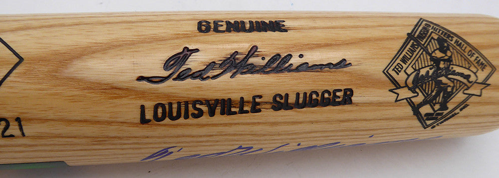 Ted Williams Autographed Louisville Slugger Game Model Bat Boston Red Sox #/521 Beckett BAS QR #AE85504