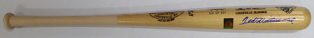 Ted Williams Autographed Louisville Slugger Game Model Bat Boston Red Sox #/521 Beckett BAS QR #AE85506