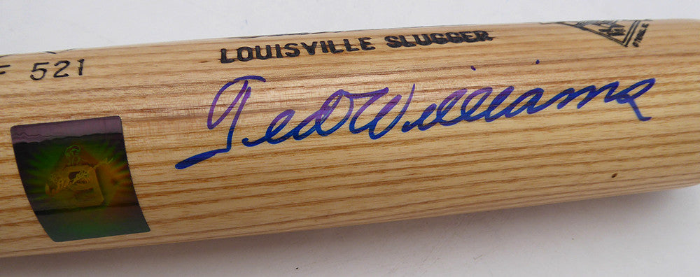 Ted Williams Autographed Louisville Slugger Game Model Bat Boston Red Sox #/521 Beckett BAS QR #AE85507