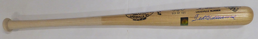 Ted Williams Autographed Louisville Slugger Game Model Bat Boston Red Sox #/521 Beckett BAS QR #AE85507