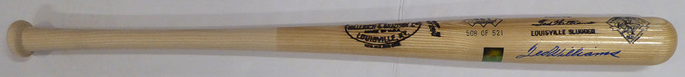 Ted Williams Autographed Louisville Slugger Game Model Bat Boston Red Sox #/521 Beckett BAS QR #AE85509