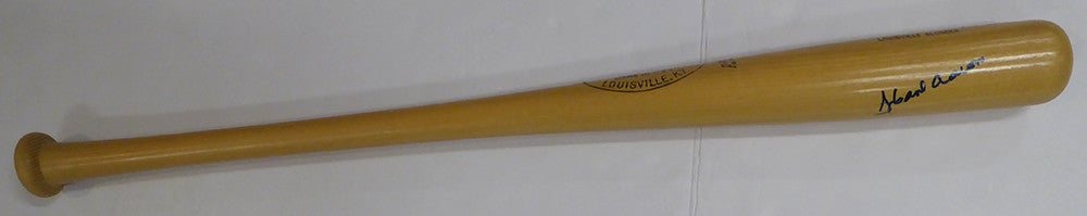 Hank Aaron Autographed Louisville Slugger Bat Atlanta Braves Beckett BAS QR #AE85513