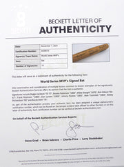 World Series MVP's Autographed Rawlings Bat With 10 Signatures Including Reggie Jackson Beckett BAS QR #AE49010