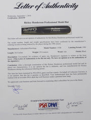 Rickey Henderson Autographed Adirondack Professional Model Bat Oakland Athletics PSA/DNA #1B10290