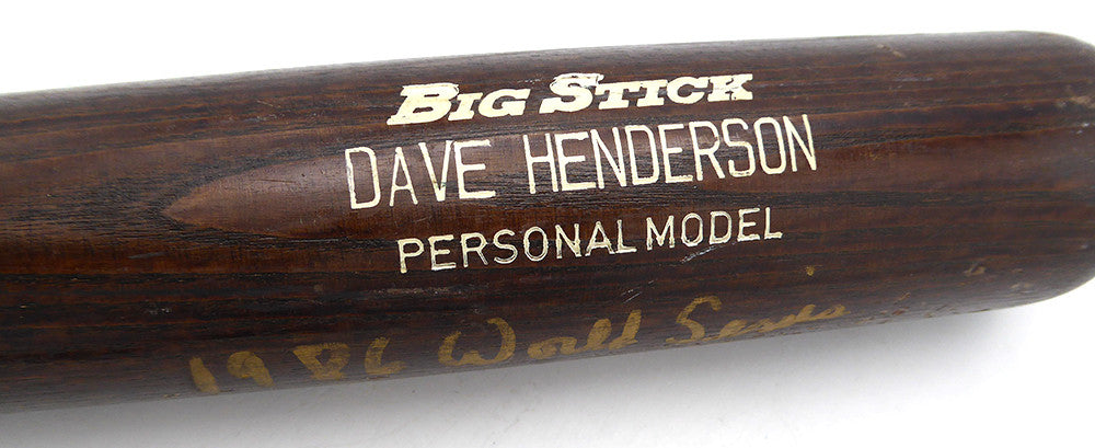 Dave Henderson Autographed Adirondack Model RJ288 Bat Boston Red Sox "1986 World Series" Beckett BAS QR #BU87118