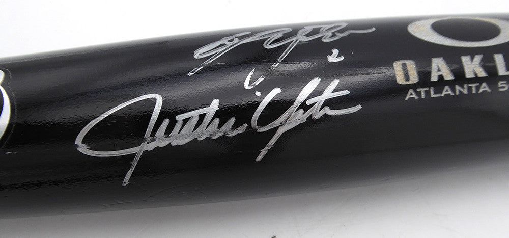 B.J. & Justin Upton Autographed Oakley Zinger Bat Family Business (Smudged) Beckett BAS QR #BU87122