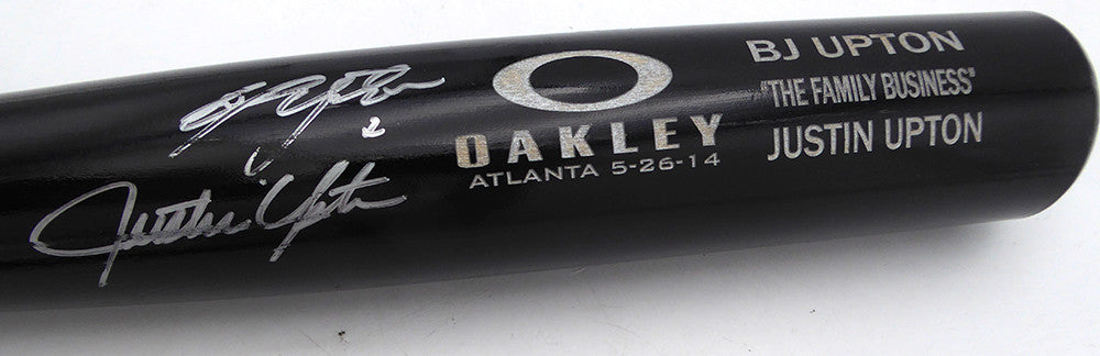 B.J. & Justin Upton Autographed Oakley Zinger Bat Family Business (Smudged) Beckett BAS QR #BU87122