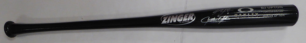 B.J. & Justin Upton Autographed Oakley Zinger Bat Family Business (Smudged) Beckett BAS QR #BU87122