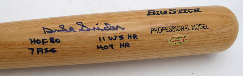 Duke Snider Autographed Rawlings Bat Brooklyn Dodgers "HOF 80, 7 ASG, 11 WS HR & 407 HR" Beckett BAS QR #BU87131