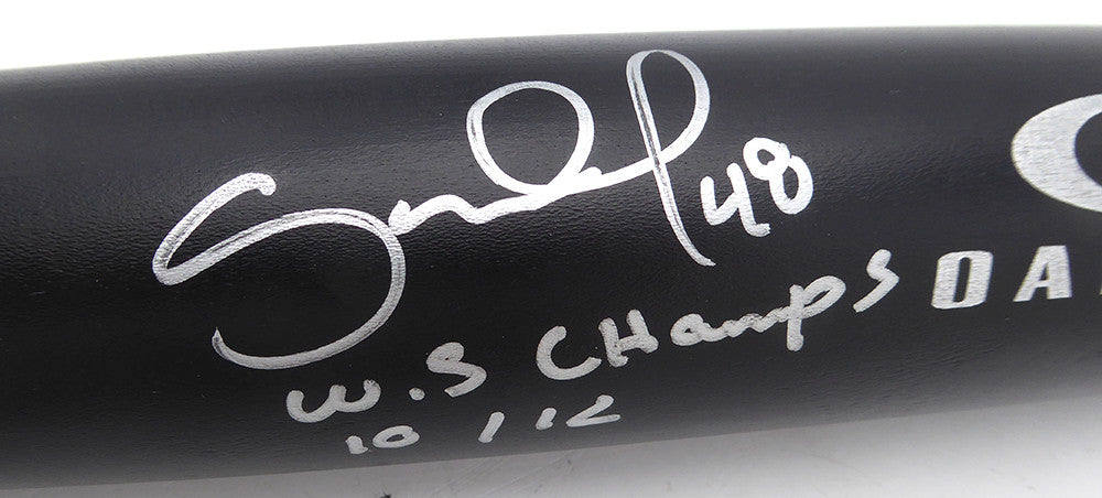 Pablo Sandoval Autographed Oakley Bat San Francisco Giants "WS Champs 10/12" Beckett BAS QR #BU87133