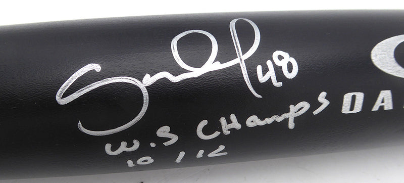 Pablo Sandoval Autographed Oakley Bat San Francisco Giants "WS Champs 10/12" Beckett BAS QR #BU87133