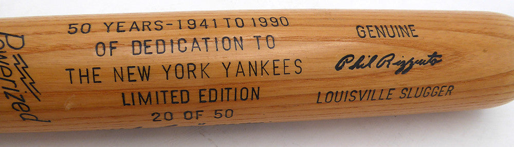 Phil Rizzuto Autographed Louisville Slugger Game Model Bat New York Yankees "Holy Cow" Beckett BAS QR #BU87140