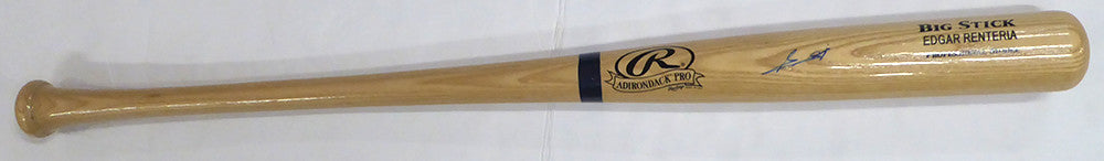 Edgar Renteria Autographed Rawlings Big Stick Bat San Francisco Giants, Miami Marlins MLB Holo #FJ139763