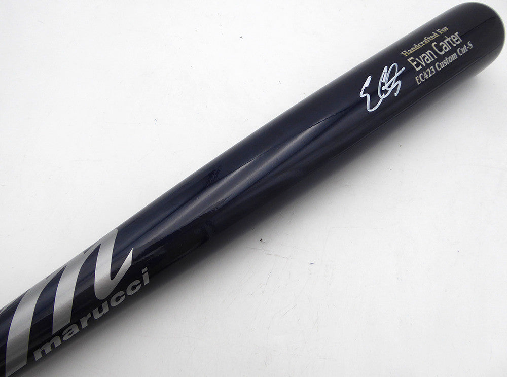 Evan Carter Autographed Marucci Player Model Bat Texas Rangers Beckett BAS QR #WX74976