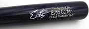 Evan Carter Autographed Marucci Player Model Bat Texas Rangers Beckett BAS QR #WX74976