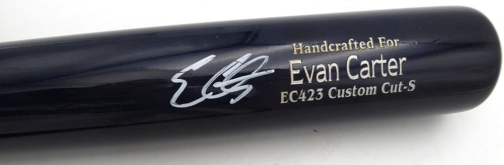 Evan Carter Autographed Marucci Player Model Bat Texas Rangers Beckett BAS QR #WX74976