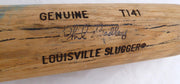 Phil Bradley Unsigned Seattle Mariners Blonde Louisville Slugger T141 Game Used Bat Cracked SKU #214061