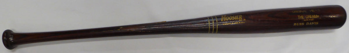 Russ Davis Unsigned Seattle Mariners Red Hoosier Game Used Bat Cracked SKU #214067
