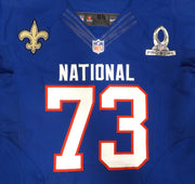 New Orleans Saints Jahri Evans Autographed Blue Nike Game Issued Jersey 2013 Pro Bowl Beckett BAS #E95692