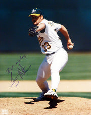 T.J. TJ Mathews Autographed 16x20 Photo Oakland A's "Best Wishes" SKU #214215