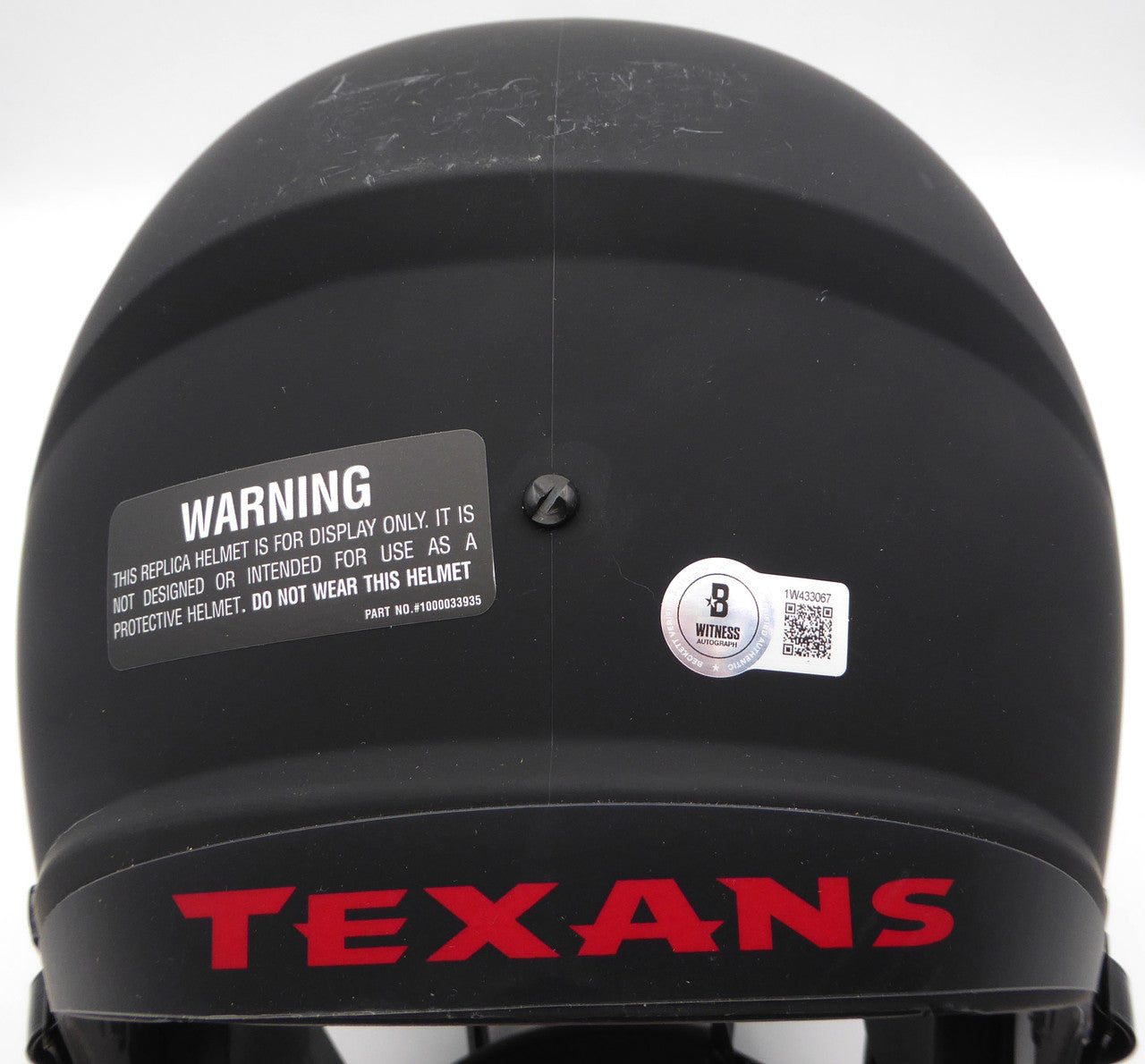 Nico Collins Autographed Eclipse Black Full Size Replica Helmet Houston Texans (Scratches) Beckett BAS QR #1W433067