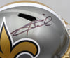 Alvin Kamara Autographed Flash Gold Full Size Replica Helmet New Orleans Saints Beckett BAS QR #1W403145