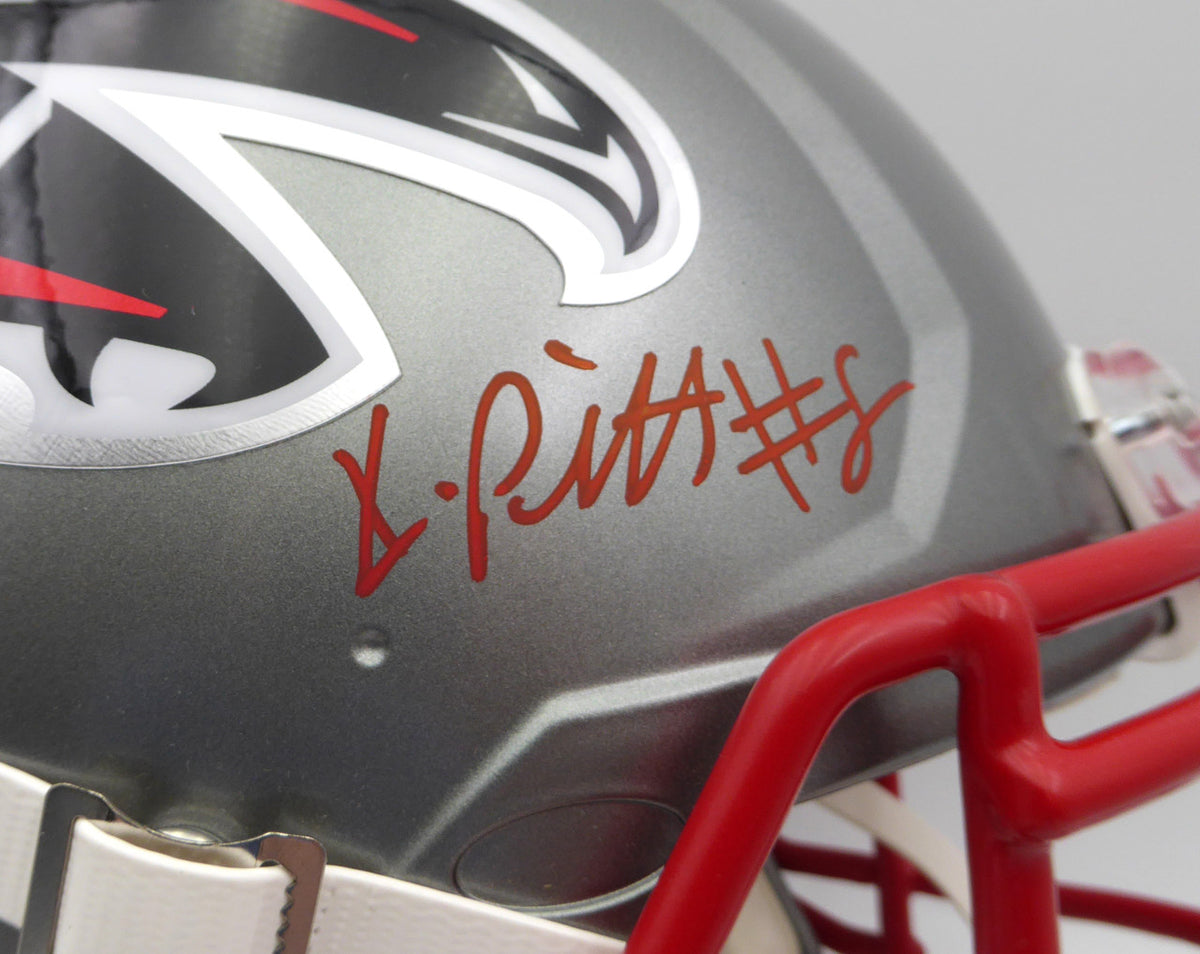 Kyle Pitts Autographed Atlanta Falcons Authentic Flash Silver Full Size Helmet Beckett BAS QR #WL25821