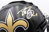 Drew Brees Autographed Alternate Black Full Size Replica Helmet New Orleans Saints (Bubbled Decal) Beckett BAS QR #W717761