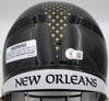 Drew Brees Autographed Alternate Black Full Size Replica Helmet New Orleans Saints (Bubbled Decal) Beckett BAS QR #W717761