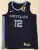 Memphis Grizzlies Ja Morant Autographed Dark Blue Nike Icon Swingman Edition Jersey Size L Beckett BAS QR #BJ34616
