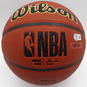 Karl Malone & John Stockton Autographed Wilson Basketball Utah Jazz (Smudged) Beckett BAS QR #1W271714
