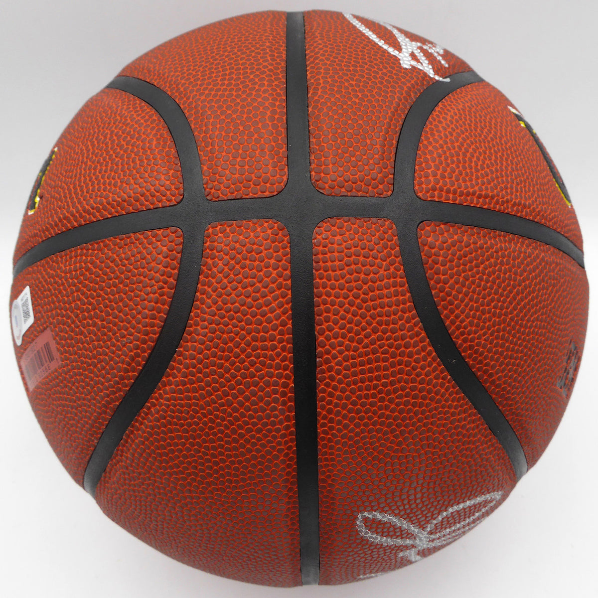 Karl Malone & John Stockton Autographed Wilson Basketball Utah Jazz (Smudged) Beckett BAS QR #1W271714