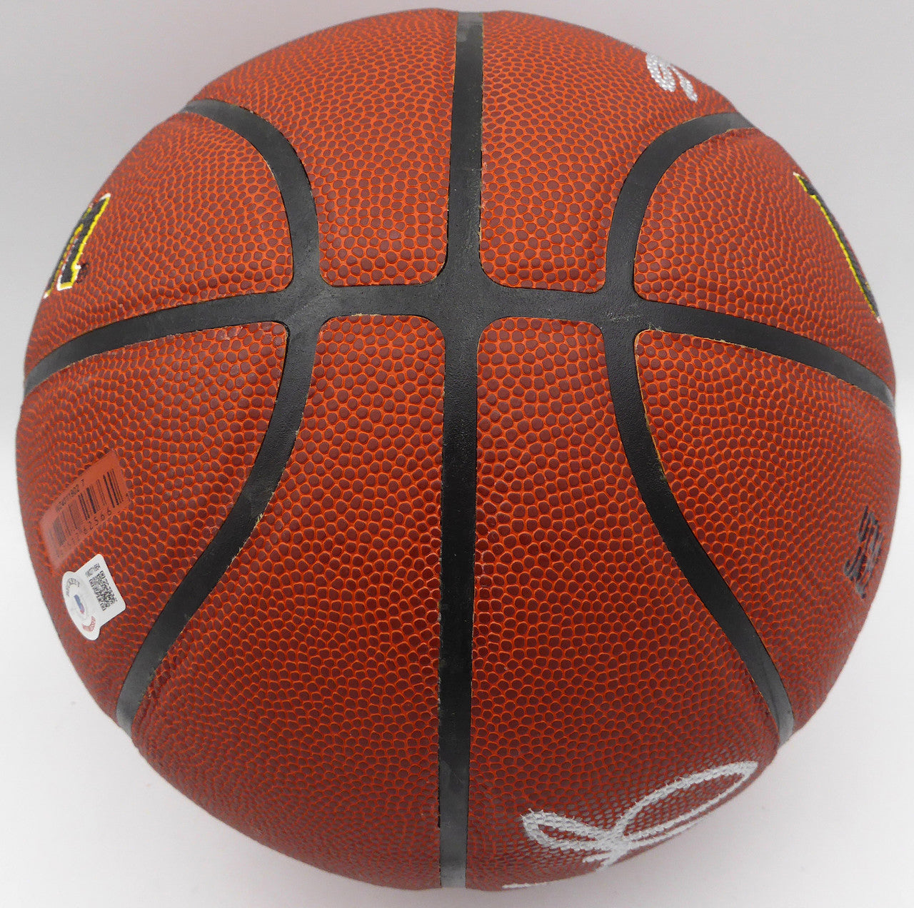 Karl Malone & John Stockton Autographed Wilson Basketball Utah Jazz (Smudged) Beckett BAS QR #1W271664