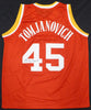 Houston Rockets Rudy Tomjanovich Autographed Red Jersey Full Name Beckett BAS QR #BH51731
