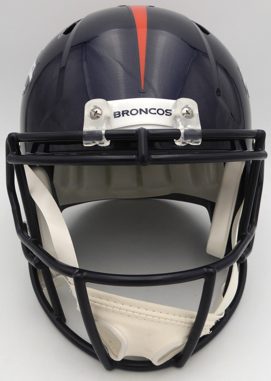 Russell Wilson Autographed Blue Full Size Replica Helmet Denver Broncos Fanatics Holo #DQ16478460