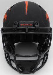 Russell Wilson Autographed Black Eclipse Full Size Authentic Helmet Denver Broncos "Let's Ride" Fanatics Holo #DQ16478409