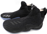 Trae Young Autographed Black Adidas Shoe Atlanta Hawks Light Strike Size 12.5 (Smudged) Beckett BAS QR #BL93431