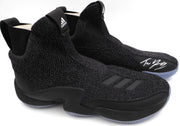 Trae Young Autographed Black Adidas Shoe Atlanta Hawks Light Strike Size 12.5 (Smudged) Beckett BAS QR #BL93431
