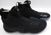 Trae Young Autographed Black Adidas Shoe Atlanta Hawks Light Strike Size 12.5 (Smudged) Beckett BAS QR #BL93437