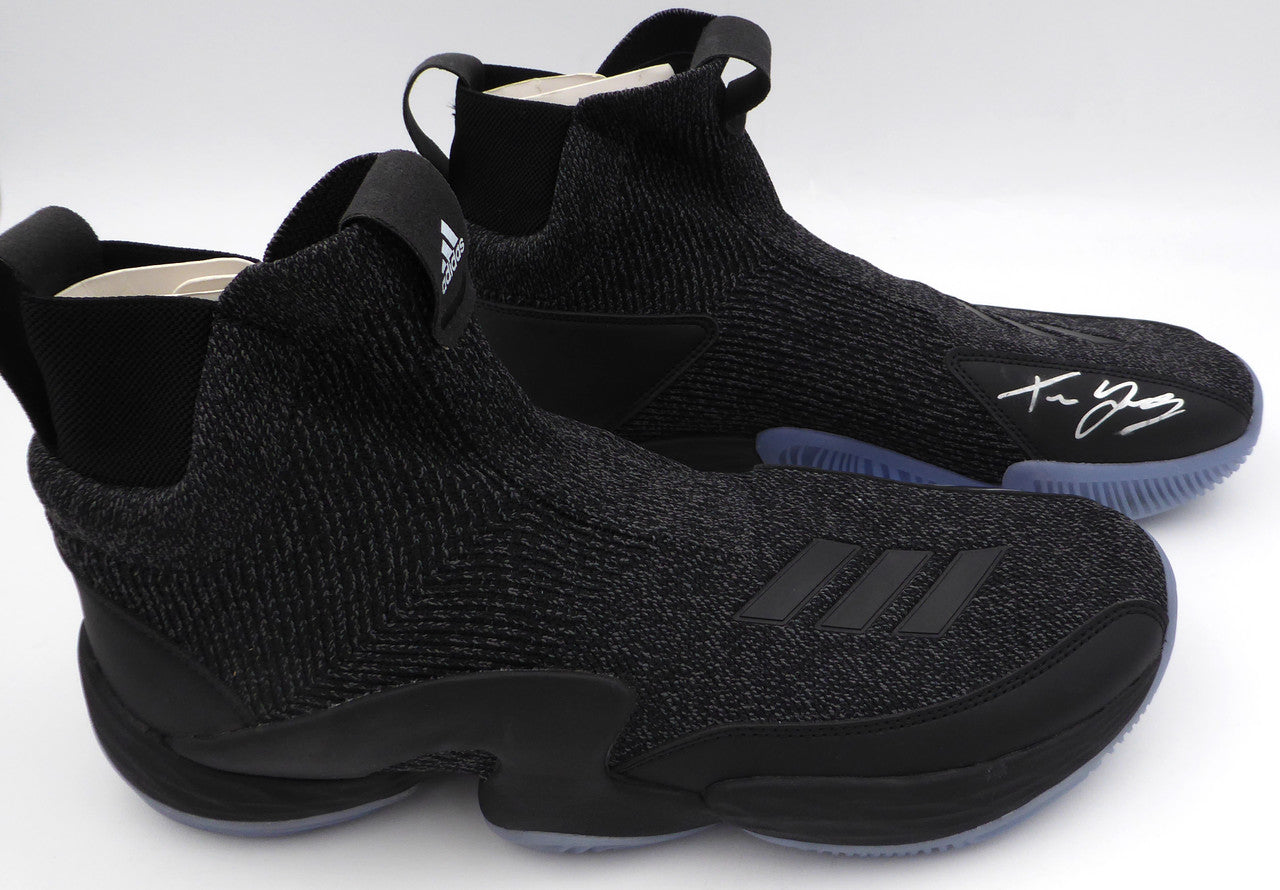 Trae Young Autographed Black Adidas Shoe Atlanta Hawks Light Strike Size 12.5 (Smudged) Beckett BAS QR #BL93437