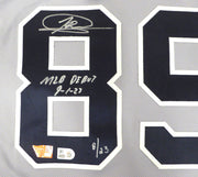 New York Yankees Jasson Dominguez Autographed Gray Nike Jersey LE #8/23 "MLB Debut 9-1-23" Fanatics Holo #BB14107301