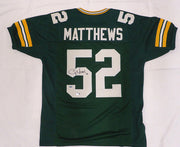Green Bay Packers Clay Matthews Autographed Green Custom Jersey Beckett BAS QR #BU86929