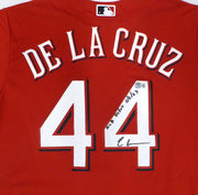 Cincinnati Reds Elly De La Cruz Autographed Red Nike Jersey "MLB Debut 6/6/23" Beckett BAS QR #W710349