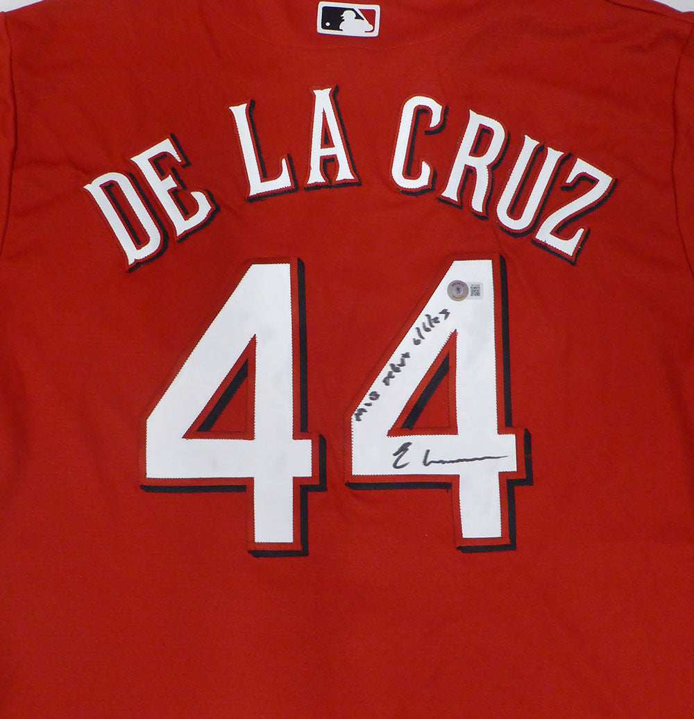 Cincinnati Reds Elly De La Cruz Autographed Red Nike Jersey "MLB Debut 6/6/23" Beckett BAS QR #W710326