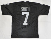 Las Vegas Raiders Geno Smith Autographed Black Custom Jersey Beckett BAS QR #2W939521