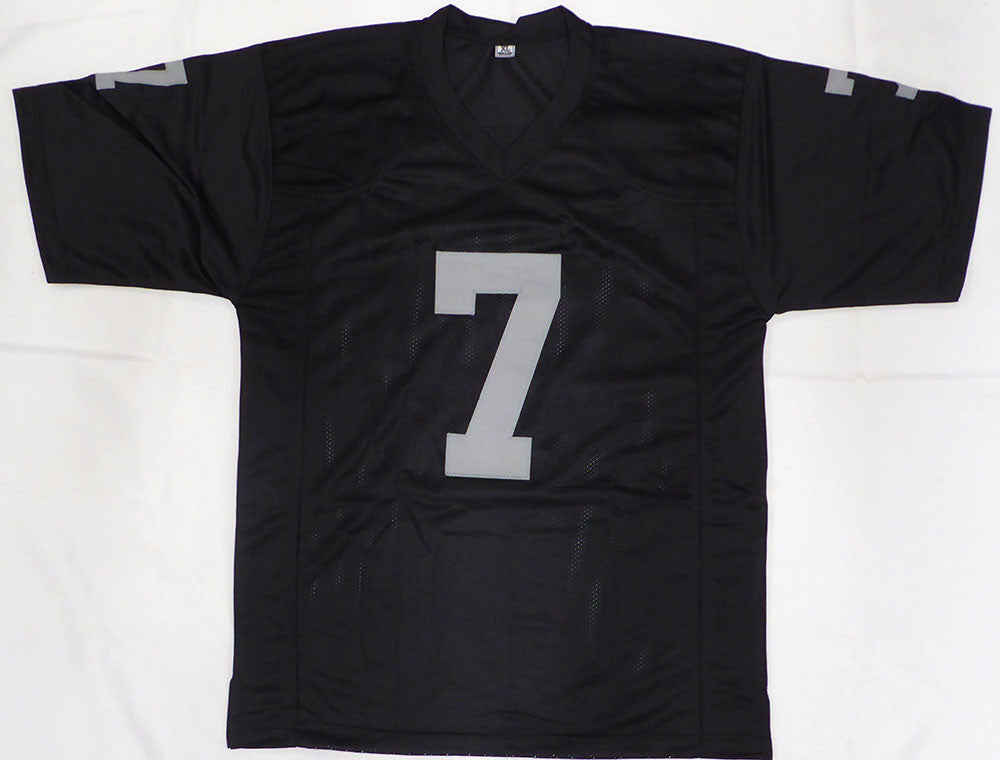 Las Vegas Raiders Geno Smith Autographed Black Custom Jersey Beckett BAS QR #2W939521