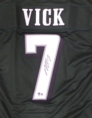 Philadelphia Eagles Michael Vick Autographed Green Custom Jersey Beckett BAS QR #3W063589
