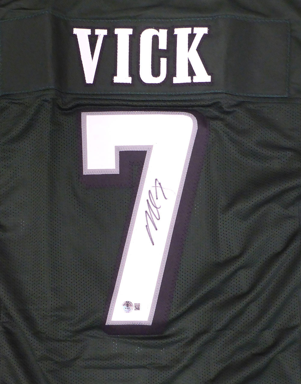 Philadelphia Eagles Michael Vick Autographed Green Custom Jersey Beckett BAS QR #3W063589