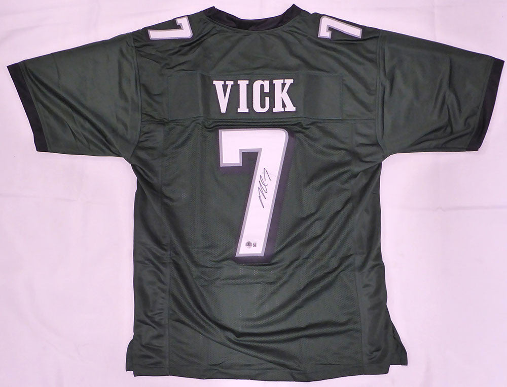 Philadelphia Eagles Michael Vick Autographed Green Custom Jersey Beckett BAS QR #3W063589